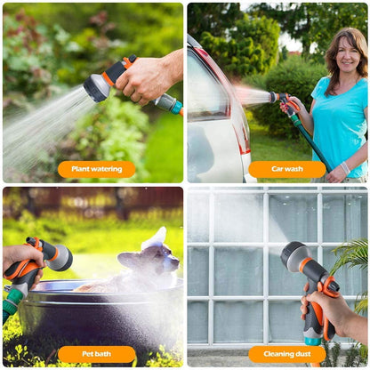 Sevenlady Hose Nozzles for Lawn & Garden, Heavy-Duty Multi-Function Water Hose Nozzle, 8 Spray Patterns for Watering Plants, Cleaning Cars, Showering Pets
