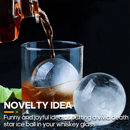 Sevenlady Ice Cube Mold, 2 Pcs Silicone Ice Cube Ball Molds, Sphere Ice Cube Maker with Built-in Funnel for Whiskey/Cocktails Drink, Reusable, Easy Release, and BPA Free
