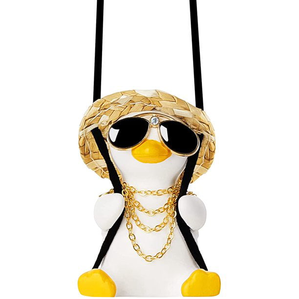 Rear View Mirror Hanging Accessories of Swinging Duck Car Hanging Ornament Cute Car Accessories for Teens Car Mirror Hanging Accessories Car Pendant Car Charm Hanging Ornamen