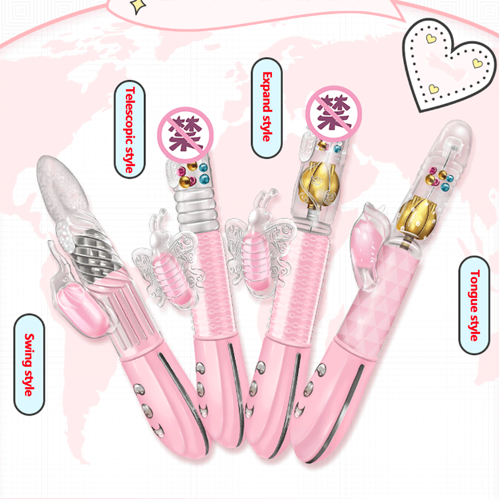Dildo Vibrator Telescopic Spinning Rabbit